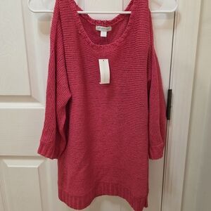 New York & Company Vibrant Pink Knit Top